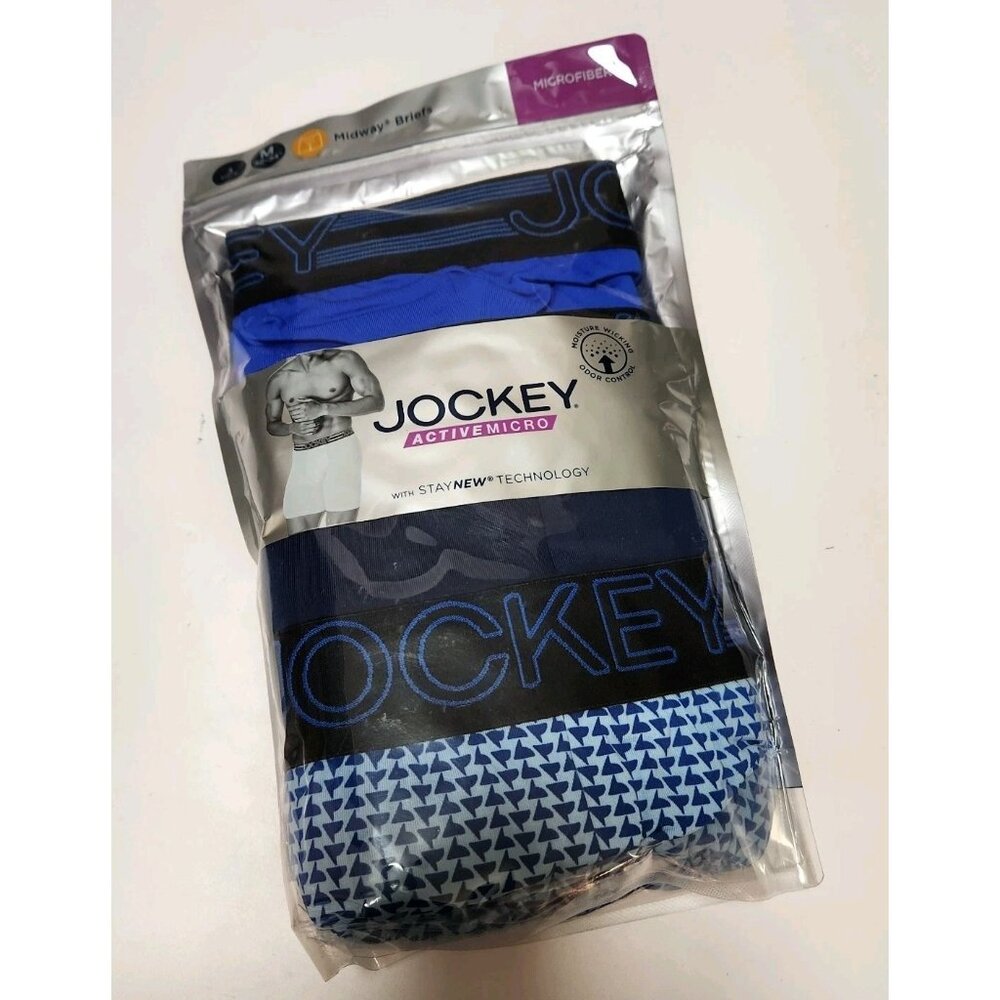 Jockey Underwear 3-pack Midway Briefs Men's M (32-34) Microfiber New